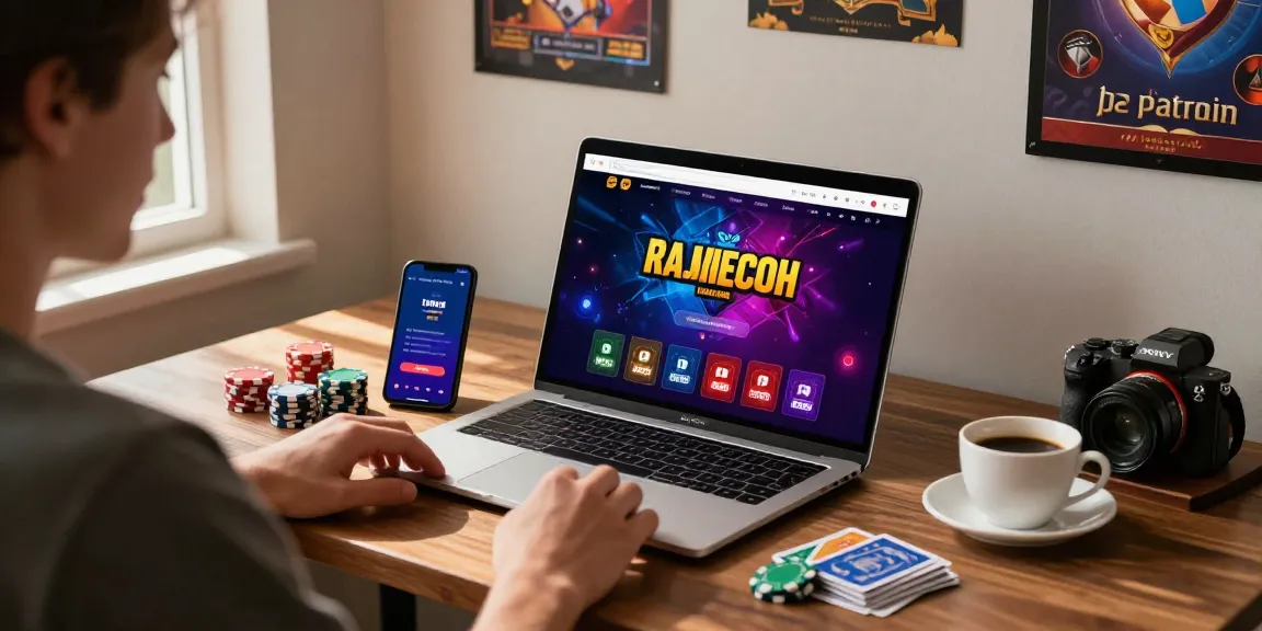 Pengguna rajareceh sedang login ke platform permainan online dengan suasana gaming yang nyaman.