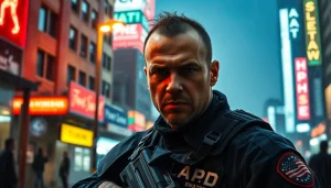 A Deadly Chance depicts a determined LAPD SWAT officer in a gritty urban setting, exuding suspense and tension.