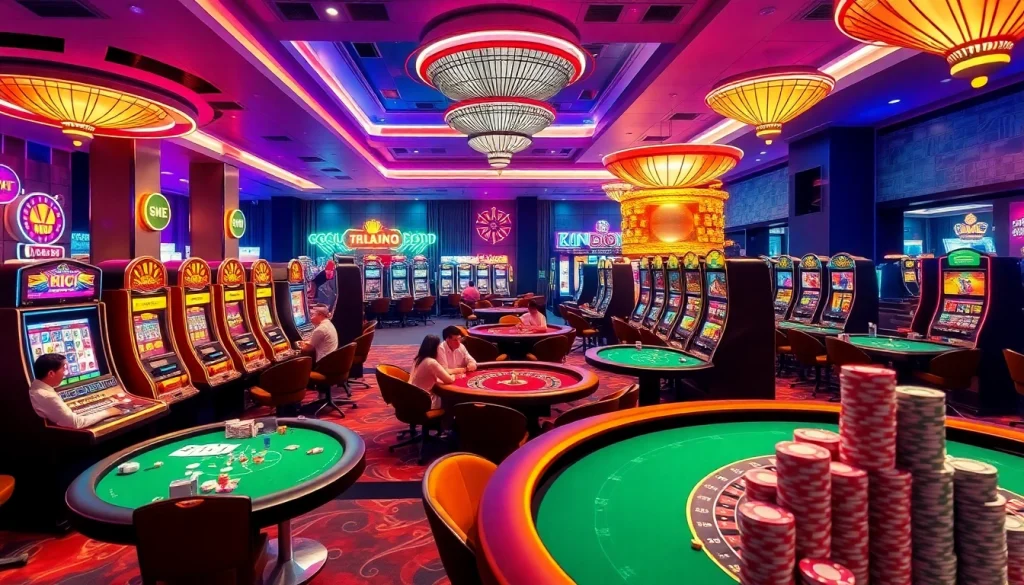 KJC AC 3 immersive casino experience with thrilling tables, dice, and slot machines.