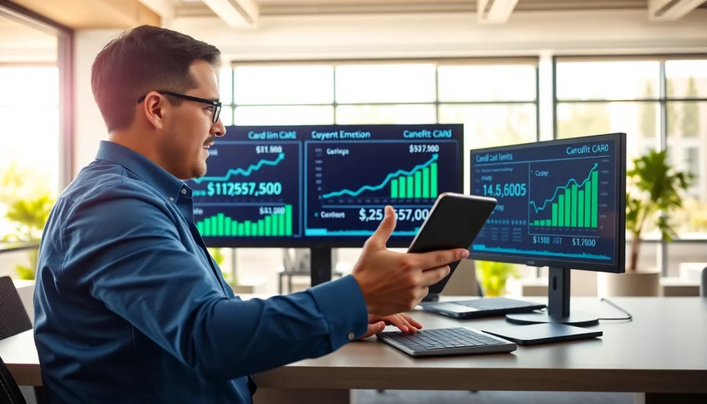 카드 한도 현금화 전문가와 현대적인 사무실의 분석 모습입니다.