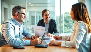 카드 현금화 서비스를 논의하는 전문 금융 컨설턴트의 모습