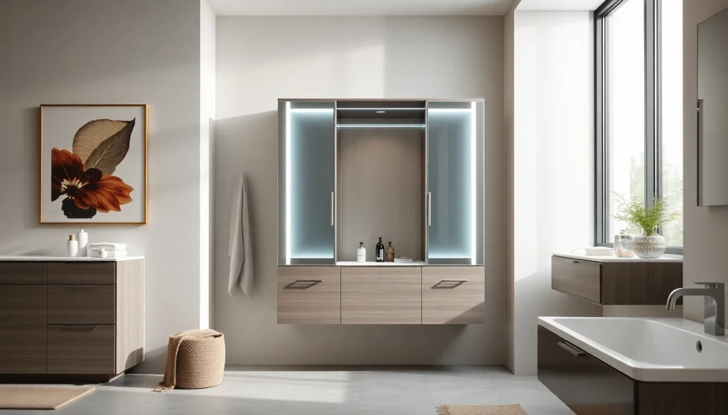 Stilvoller sonni Spiegelschrank im Badezimmer mit hochwertiger LED-Beleuchtung.