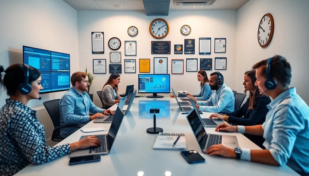 Professional team providing 24/7 IT Support Tampa in a modern office environment.