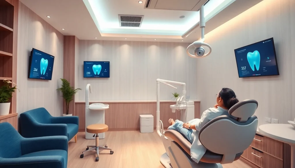 dental implant services in putrajaya showcased in a welcoming dental clinic with a friendly dentist and modern equipment