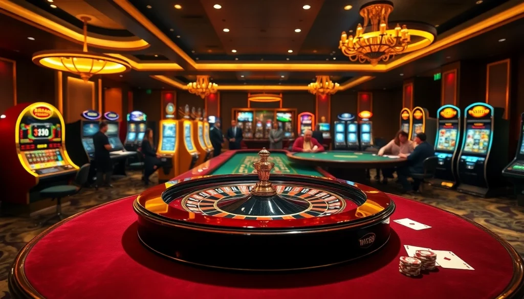 Experience the excitement of gaming with link to w88 in a luxurious casino setting.