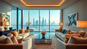 Showcasing exquisite interior design dubai style in a modern apartment with luxurious decor.