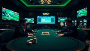 Experience the excitement of indibet salad with a luxurious casino scene featuring poker and sports betting elements.