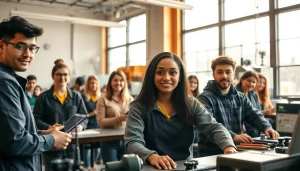 Trade School Knoxville TN students actively participating in a vocational training session.