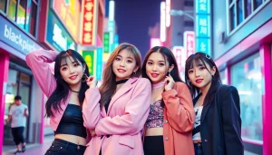 Dynamic portrait of blackpink members showcasing their unique styles and vibrant energy.