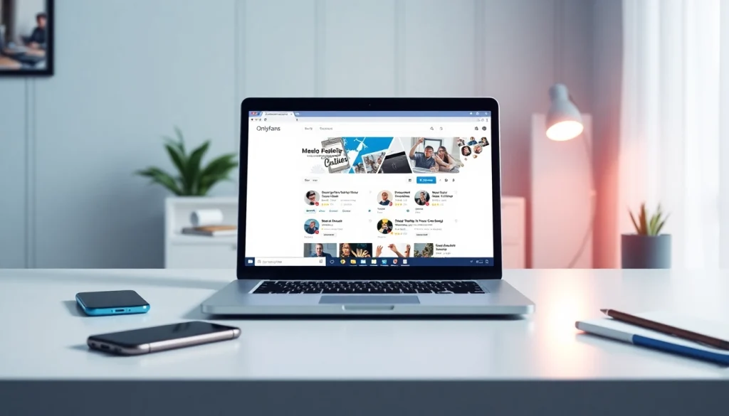 Best OnlyFans finder in 2025 showcased on a sleek digital interface in a modern workspace.