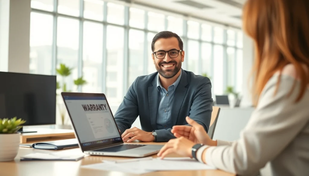 Enhancing the frictionless warranty experience through proactive customer service in an inviting office.