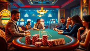 Rasakan sensasi perjudian di mana chip poker Datuk Win bersinar di meja kasino mewah.