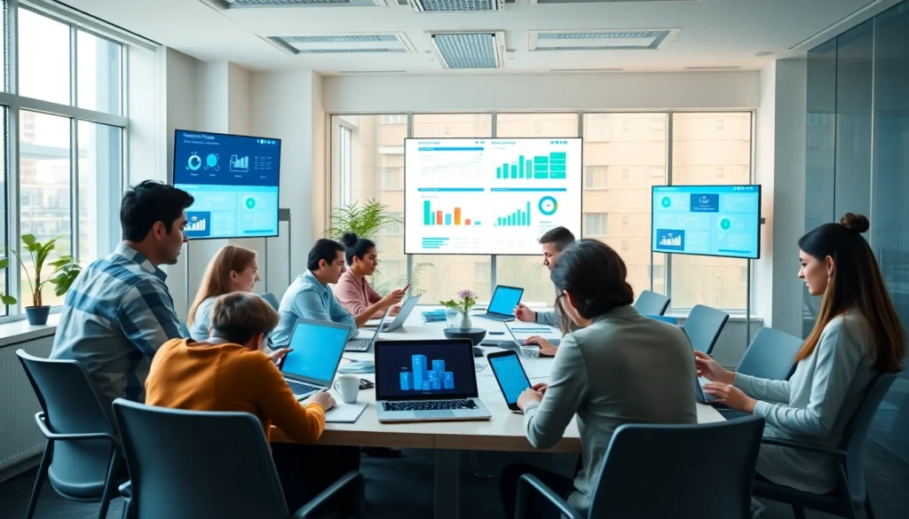 在现代工作空间中展示WPS官网生产力工具的动态办公协作