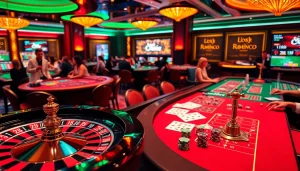 Experience thrilling gameplay at hay.win with vibrant casino scenes featuring roulette wheels and poker tables.