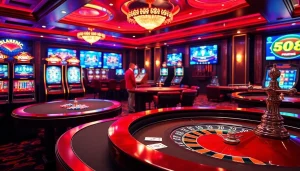 Vivez l'excitation du casino en ligne Français avec des tables de jeu luxueuses et des machines à sous vibrantes.