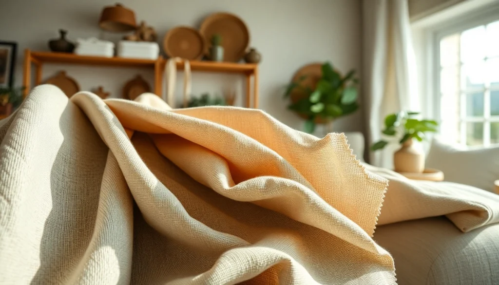 Linnen stoffen in verschillende kleuren en texturen beschikbaar voor interieurontwerp.
