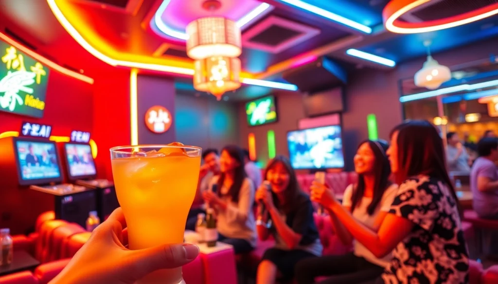 친구들과 함께 야경을 즐기는 노래방의 흥미로운 제주도유흥 풍경.