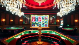 Découvrez un gameplay captivant dans un luxueux casino en ligne français avec des tables vibrantes et des jetons gagnants.