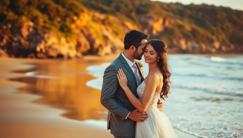 Capture the essence of Carmel wedding photography with a couple at sunset on the beach.