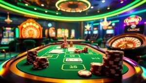 Expérience excitante de casino en ligne Français avec des tables vibrantes et des roulettes.