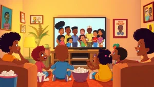 A joyful scene of kids enjoying African American cartoons, celebrating diversity and representation in animated media.